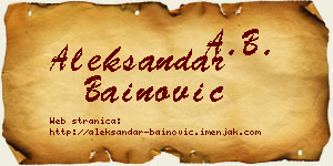 Aleksandar Bainović vizit kartica